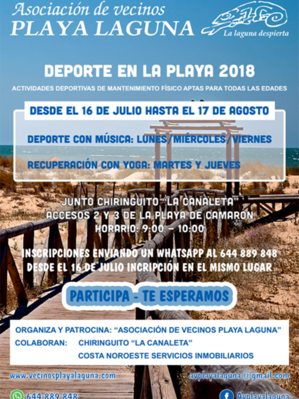 La Asociación de vecinos Playa Laguna lanza por cuarto año su programa 'Deporte en la playa'