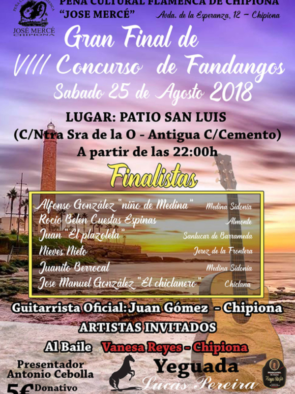 Seis cantaores en la final de este sábado del Concurso de fandangos de la Peña José Mercé