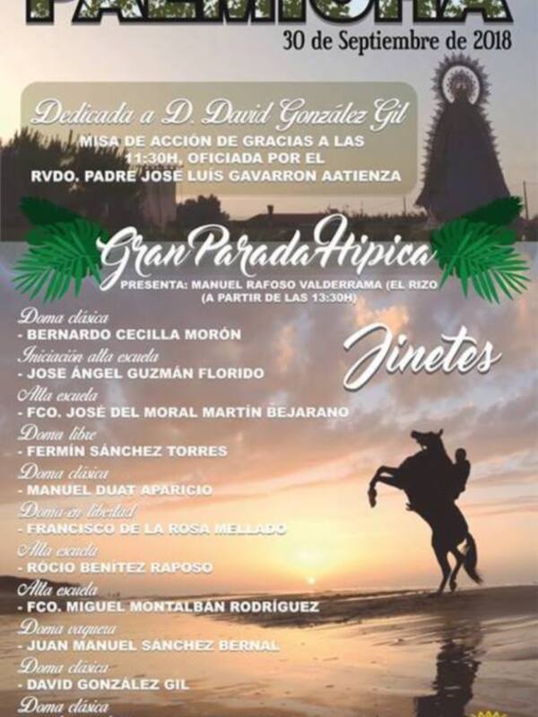 La Hermandad del Pinar dedica este año la Fiesta de la Palmicha al jinete David González Gil