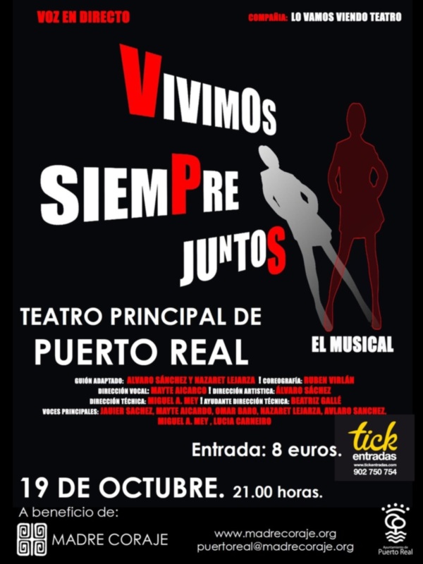 Puerto Real acogerá el 19 de octubre un musical inspirado en los éxitos de Mecano a beneficio de Madre Coraje