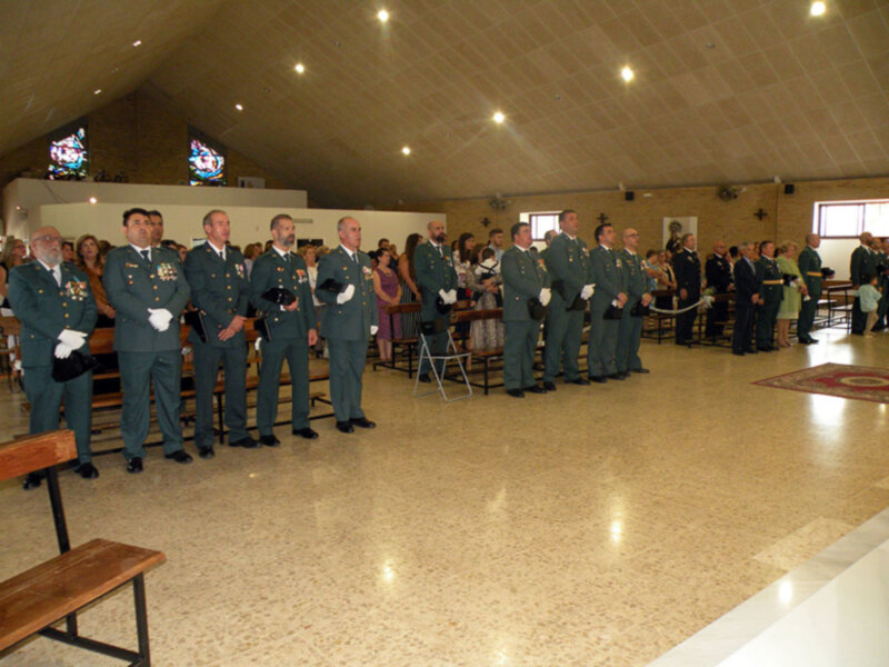 Misa en honor de la Virgen del Pilar, patrona de la Guardia Civil.