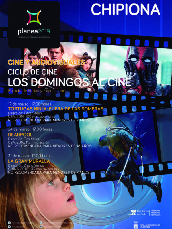 Un ciclo de cine de aventuras los domingos para los más jóvenes completa la oferta cultural municipal de marzo