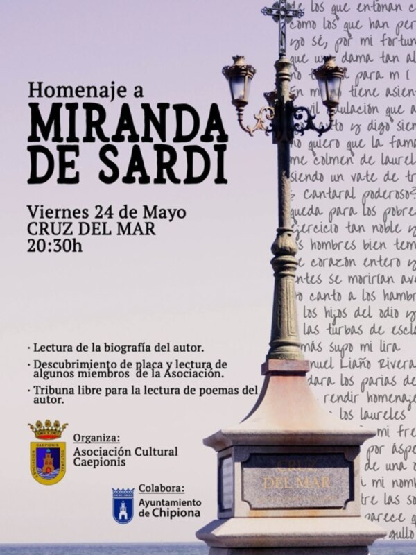 La Asociación Cultural Caepionis trata de sacar del olvido la figura y la obra de Miranda de Sardi con un acto el viernes en la Cruz del Mar