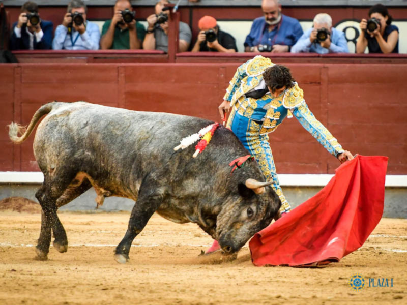 Curro Díaz al natural ante el único con posibilidades de la corrida de Adolfo Martín
