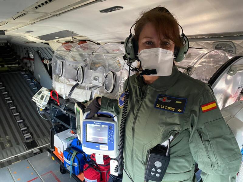El récord en cuanto a kilogramos transportados se lo lleva el vuelo que un A400M del Ala 31 efectúo de regreso de China el 30 de marzo.