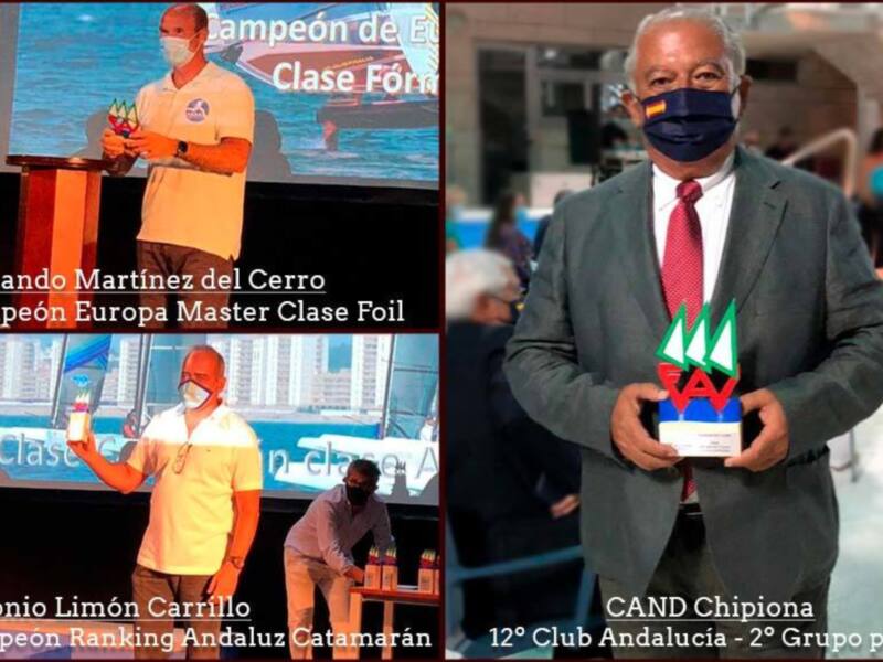 El CAND Chipiona reconocido por partida triple en la Gala de la Vela Andaluza