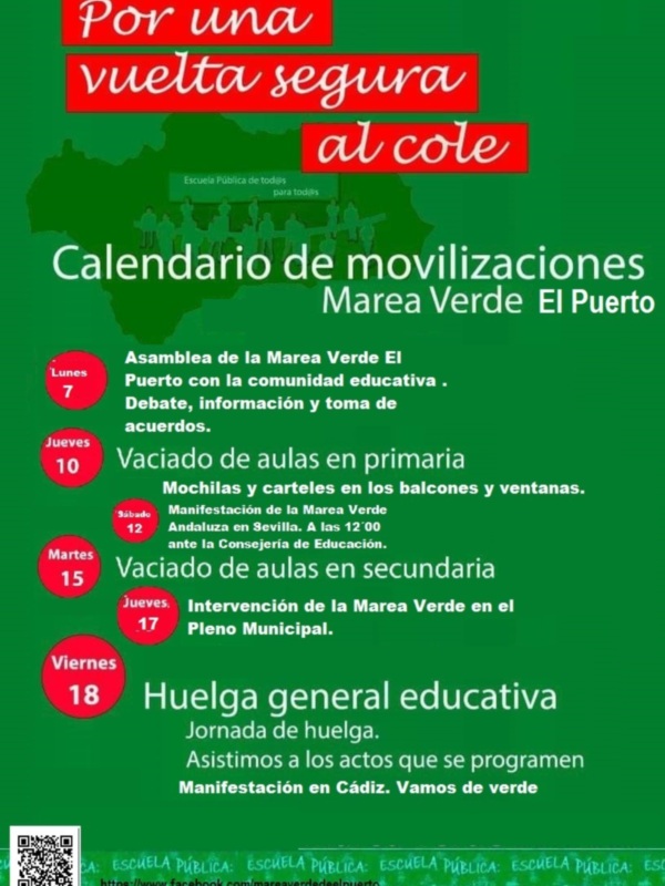 Comunicado y acciones de la Marea Verde El Puerto