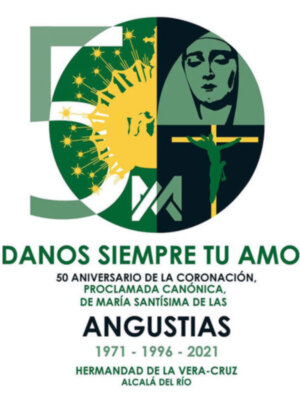 Logotipo de aniversario de Coronación en la Hermandad de la Vera- cruz de Alcalá del Río.