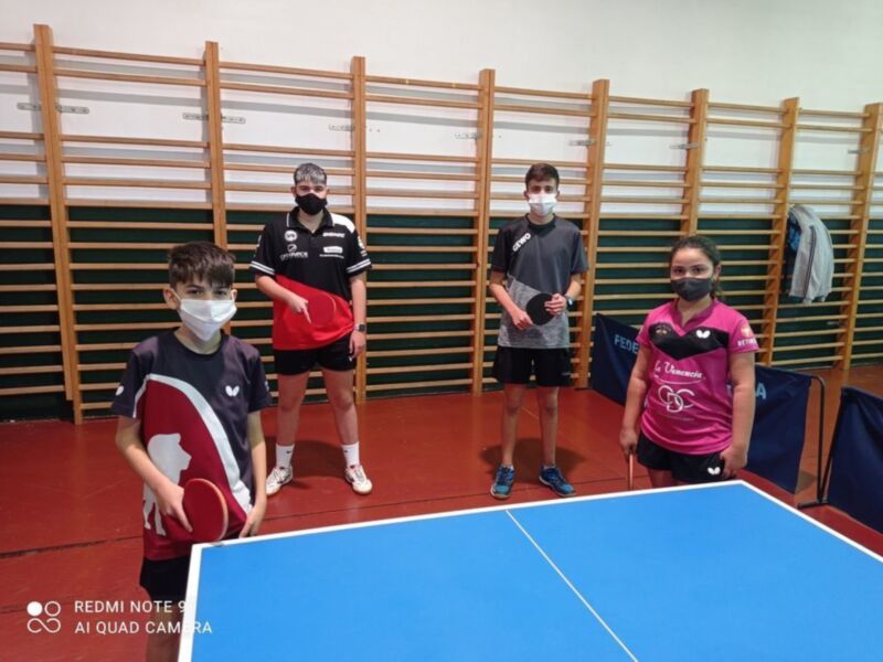 Alba Sánchez, Pablo Castillo, Juan Merello y Fran Castillo competirán este sábado en  Bormujos en el Torneo Pre-estatal de tenis de mesa