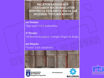 Mónica Reyes, Paula Contioso y Marta Manga ganadoras del Certamen de microrrelatos contra la violencia hacia las mujeres en Chipiona