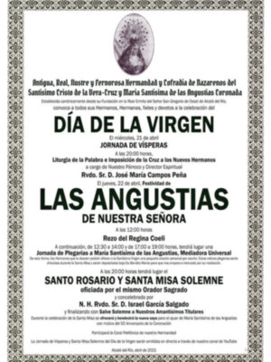 Onomástica de María Santísima de las Angustias Coronada de los Cruceros Ilipense.