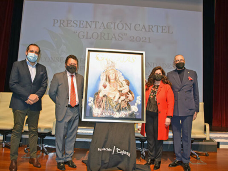 El cartel de las Glorias de María fue dedicada a la Virgen del Amparo