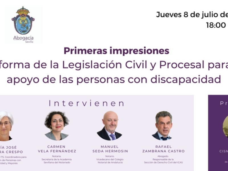 Jornada en ICAS sobre la Ley de 8/2021, "Apoyo a las personas con discapacidad".