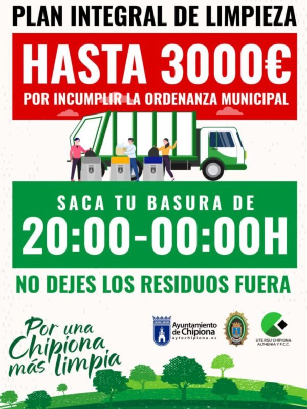 José Luis Barriga anuncia una campaña para mejorar el uso de los contenedores de recogida de basura en Chipiona