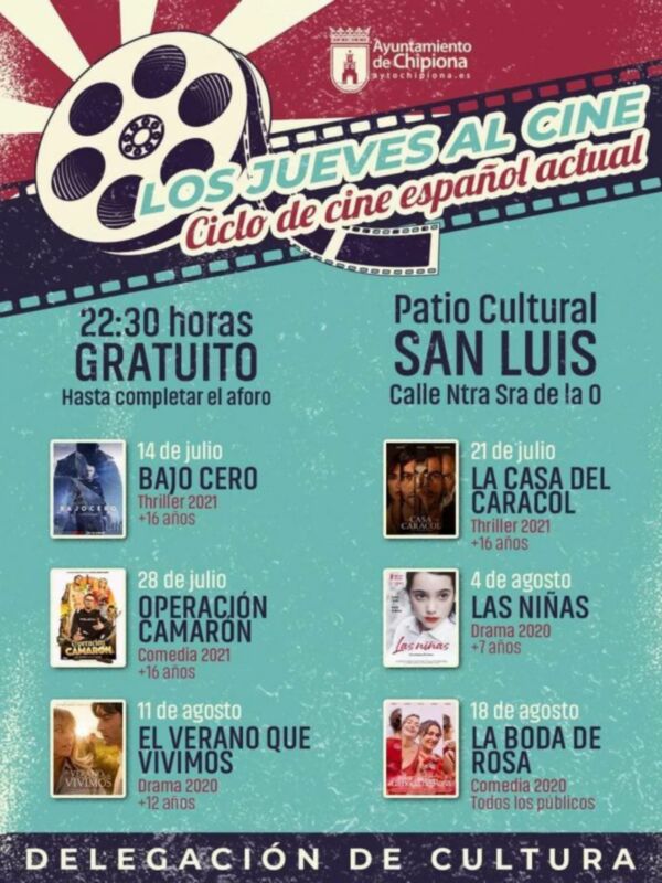 Esta semana arranca el ciclo ‘Los jueves al cine’, un clásico del verano chipionero que ofrecerá seis películas