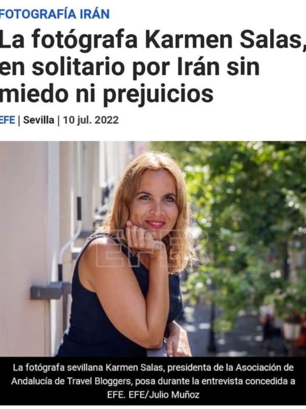 La fotógrafa Karmen Salas, en solitario por Irán sin miedo ni prejuicios