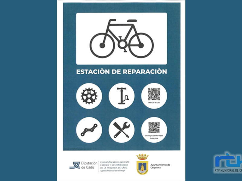 Chipiona recibe de Diputación una estación de reparación de bicicletas en el marco de la Semana Europea de la Movilidad