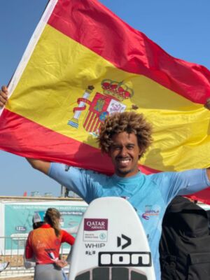 Podio del Náutico Sevilla en la Copa del Mundo de kitesurf