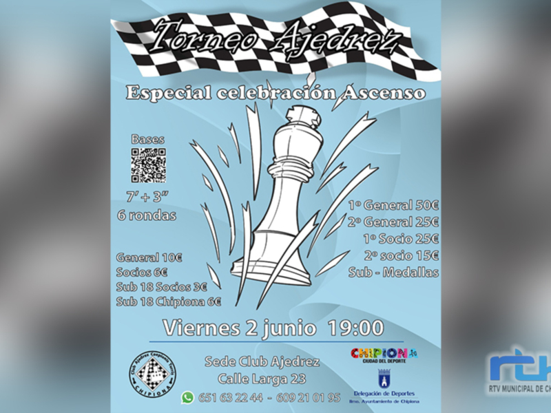  El Club Ajedrez Chipiona celebra este viernes un torneo especial de celebración del ascenso de su equipo a Primera División Andaluza