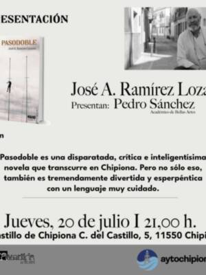José Antonio Ramírez presenta mañana en Chipiona su libro ‘Pasodoble’, una divertida historia ambientada en la localidad