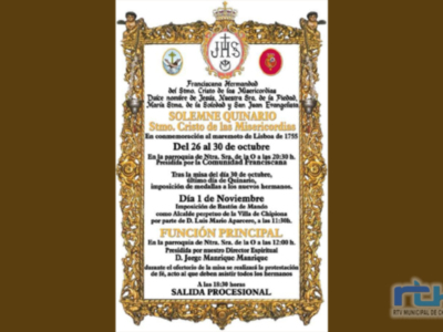 La Hermandad del Cristo de las Misericordias celebra la próxima semana un quinario en conmemoración del maremoto de Lisboa