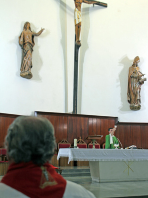 El hogar navarro celebró la función religiosa del Patrón de Navarra San Fermín