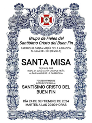 El Rvdo, José María Campos Peña presidirá la Santa Misa al Cristo del Buen Fin de Alcalá del Río