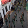 La Banda de Guerra de la Legión llena de marcialidad las calles andaluzas en Semana Santa de Alcalá del Río (Sevilla)