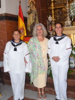 La Armada Española celebra una misa en honor a la Virgen del Carmen en la Capilla de los Marineros de Triana (Sevilla)