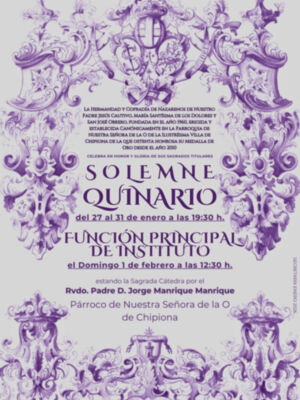 Solemne Quinario en Honor de Nuestro Padre Jesús Cautivo y María Santísima de los Dolores de Chipiona