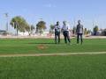 El nuevo césped artificial del campo central.