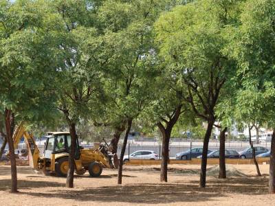 Trabajos en el Parque Cristo de los Afligidos.