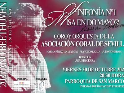 Cartel del concierto de inicio del Año Beethoven de la Asociación Coral de Sevilla